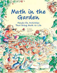 Math in the Garden book cover. Children gardening 
