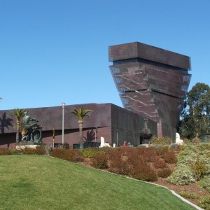 the de young building, its brown 