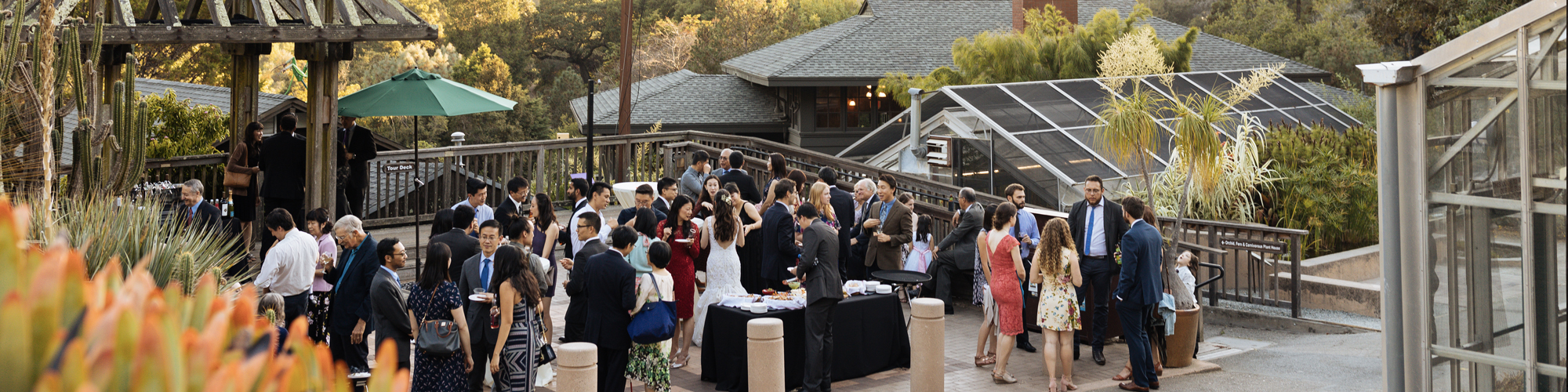 A party on a deck at the Garden