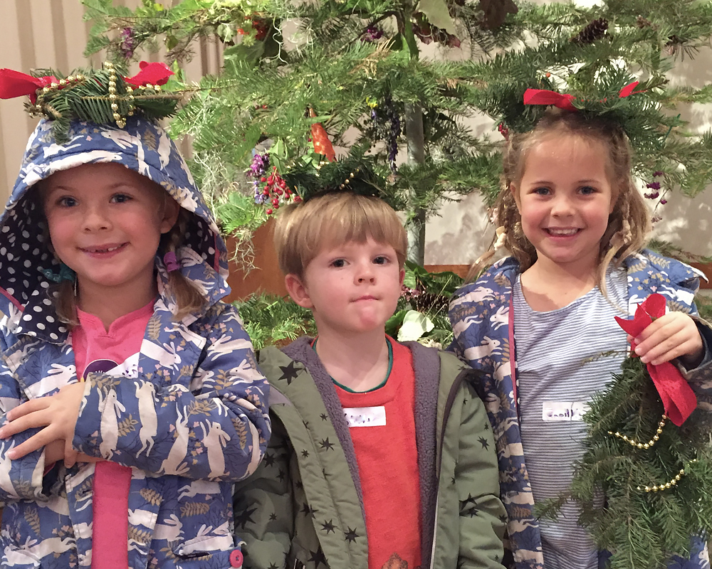 Children enjoy making holiday crafts