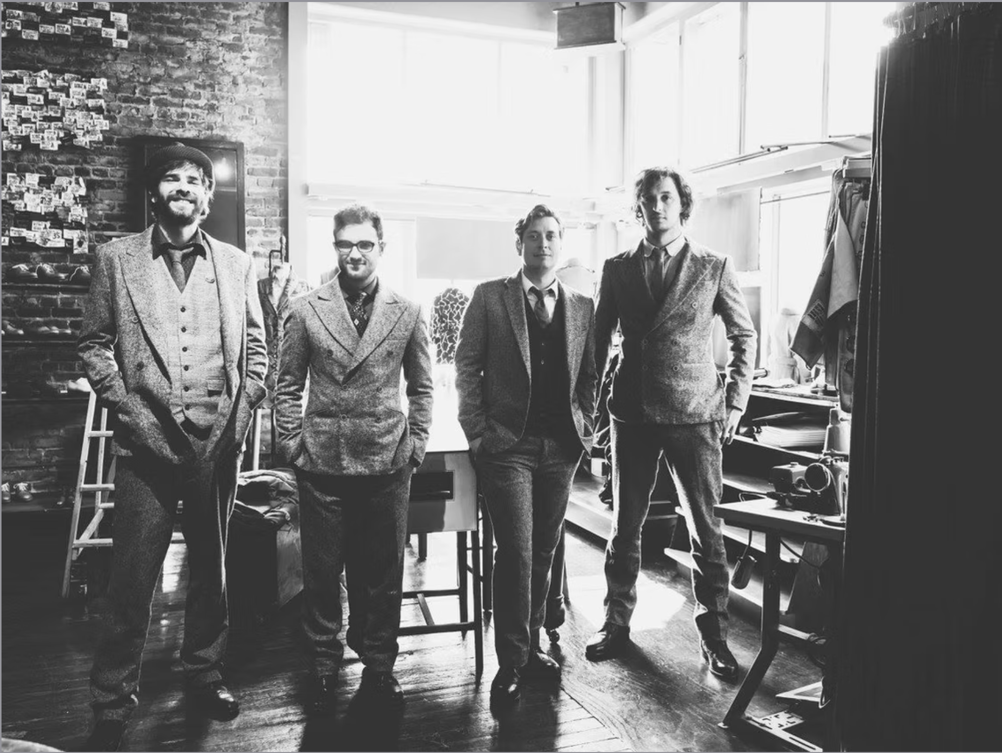 Black and white picture of John Brothers Piano Company band members.
