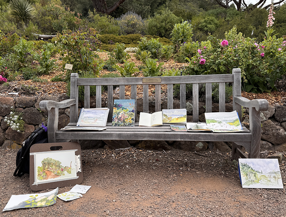 Bench with Plein AiR artwork